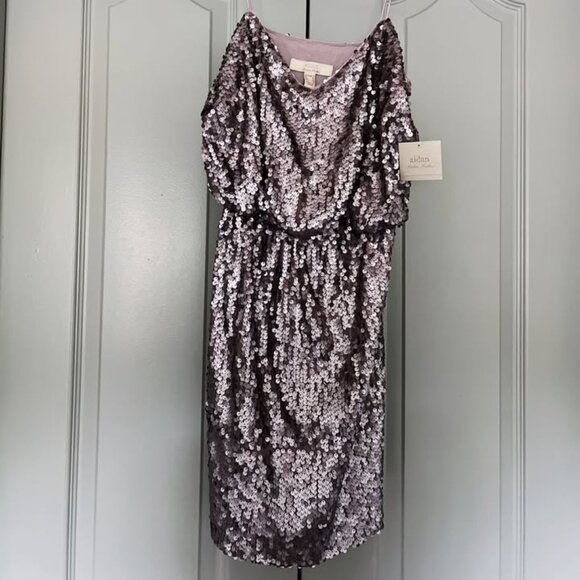Aidan Maddox Other - NWT Aidan Maddox Pewter Silver Sequin Dress